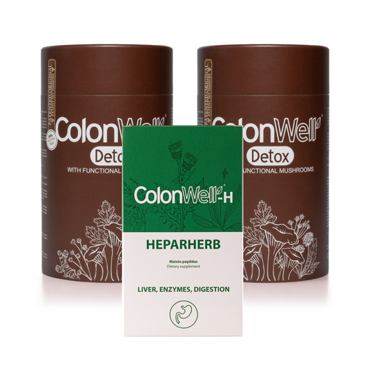 Colonwell Detox combo of 2 (for weight loss and intestine health + antiparasitic complex) 350g + FREE GIFT Colonwell Hepaherb (for liver, digestive system)