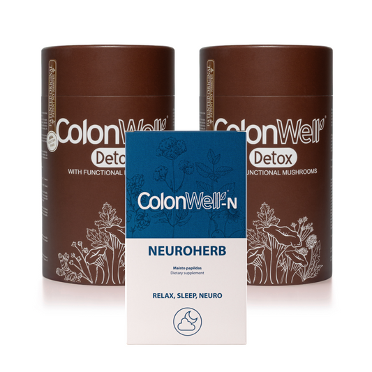 Colonwell Detox combo of 2 (for weight loss and intestine health + antiparasitic complex) 350g + FREE GIFT Colonwell-N Neuroherb (for better sleep, nervous system)