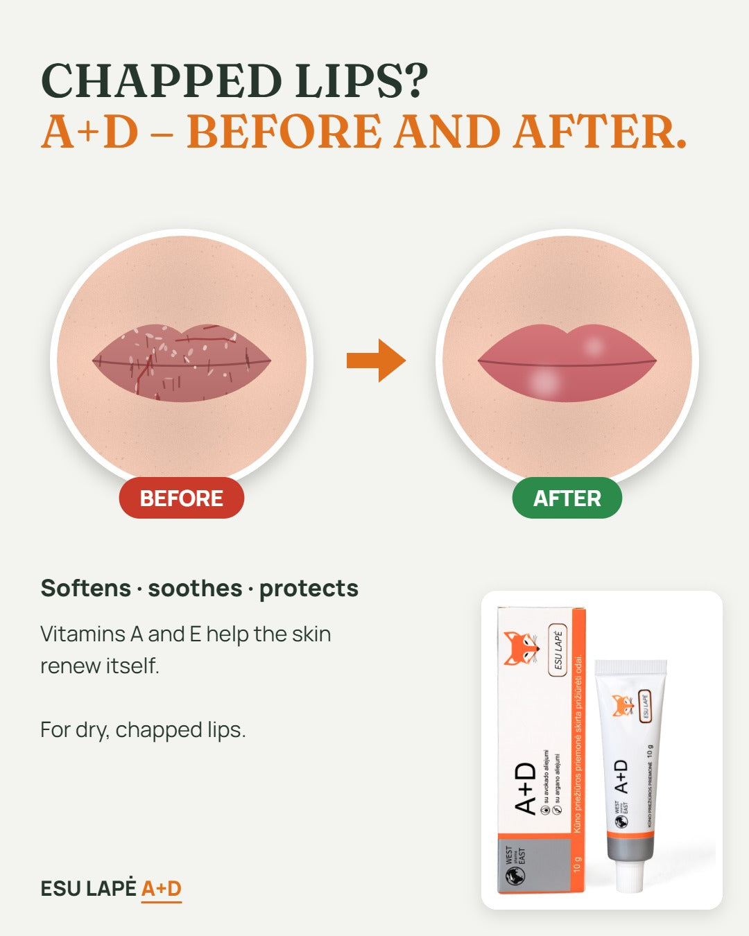A+D cream before and after